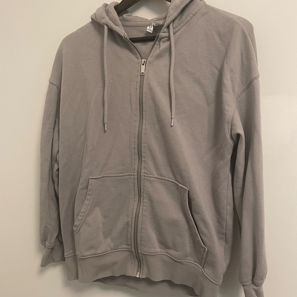 H&M Women's Zip-Up Gray Hoodie